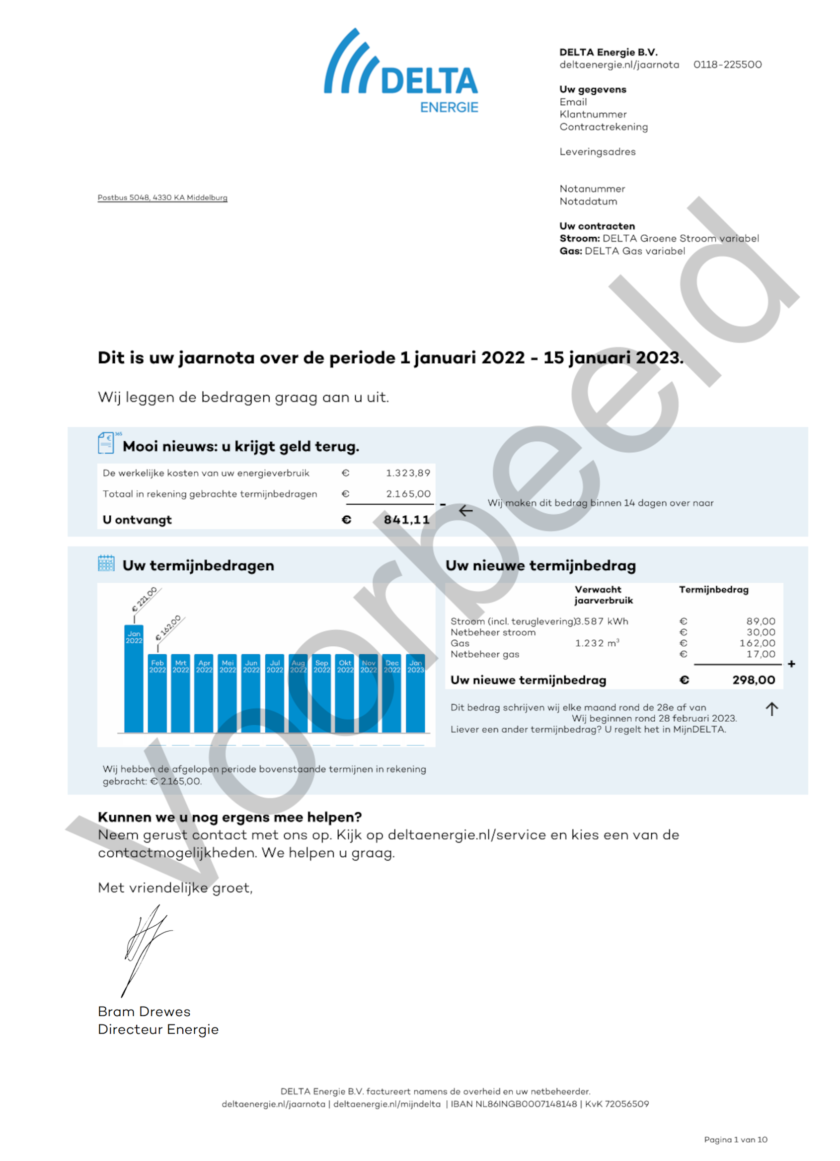 Jaarlijkse factuur afbeelding 1